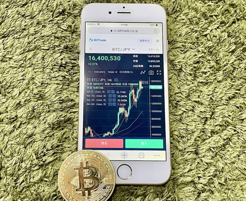ビットトレード公式サイトのトレード画面